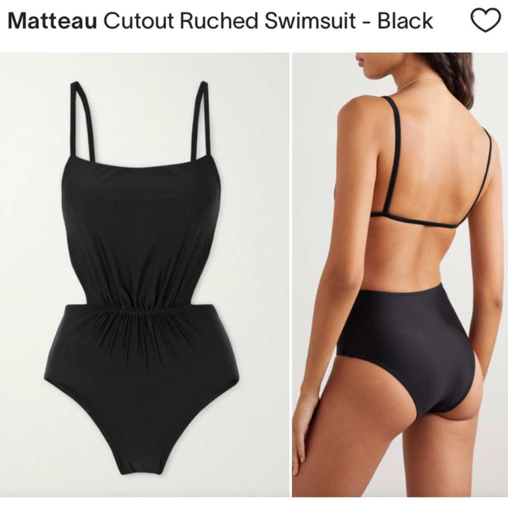 Matteau Cutout Ruched One-piece Swimsuit, Size 1